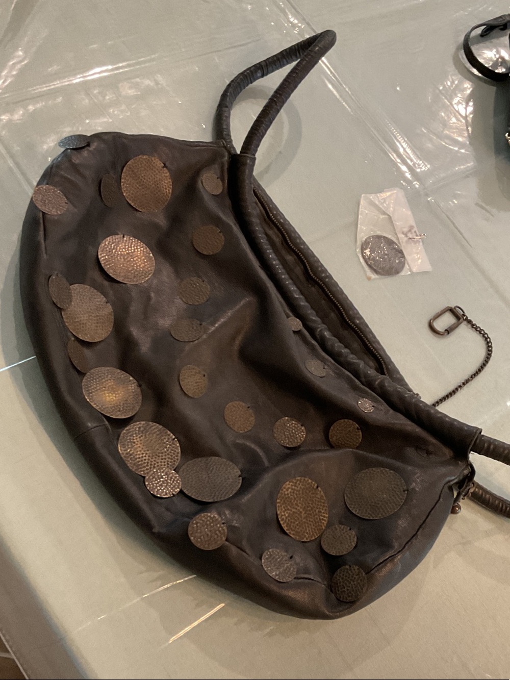 SONIA RYKIEL vintage domino bag, see closeups of two missing discs, have extras